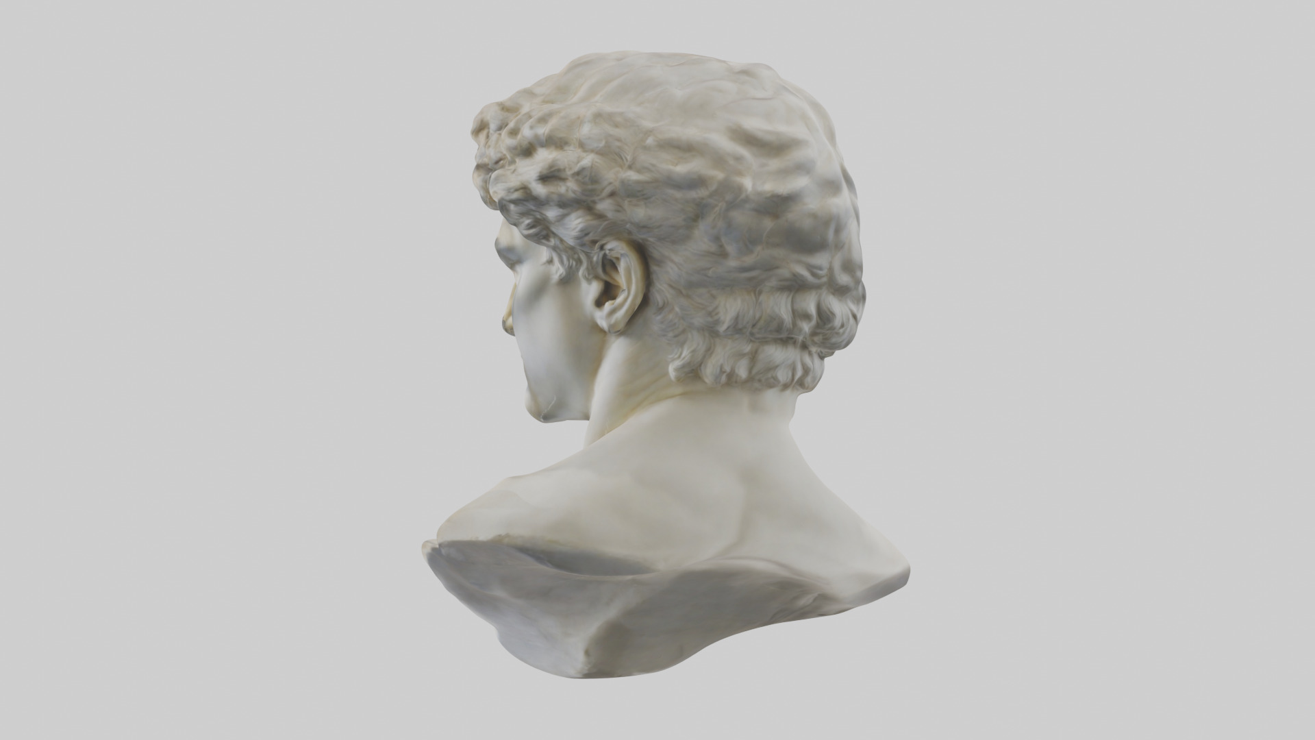 Michelangelos David bust model Low-poly 3D model_3