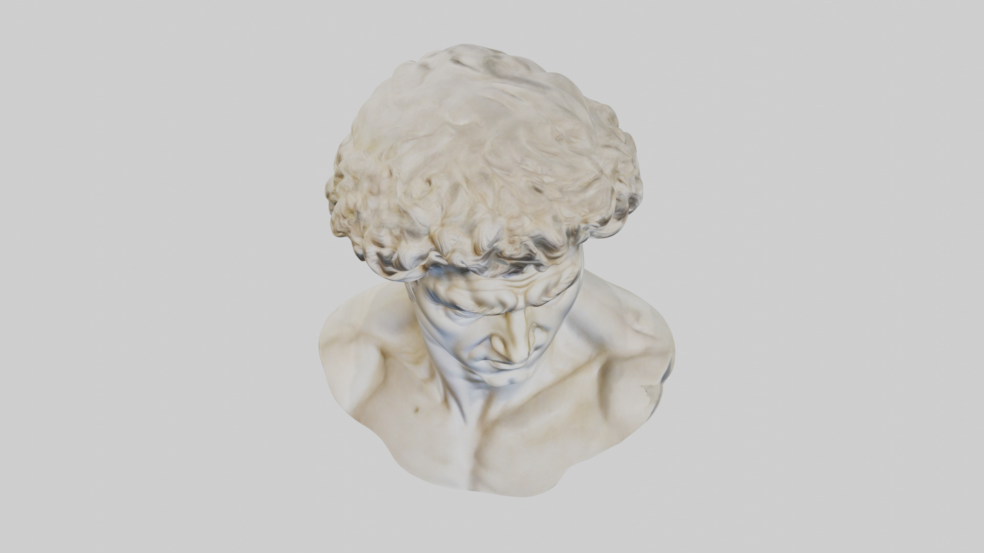 Michelangelos David bust model Low-poly 3D model_16