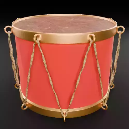 Realistic Military Drum PBR 3D Model Game Ready Low-Poly