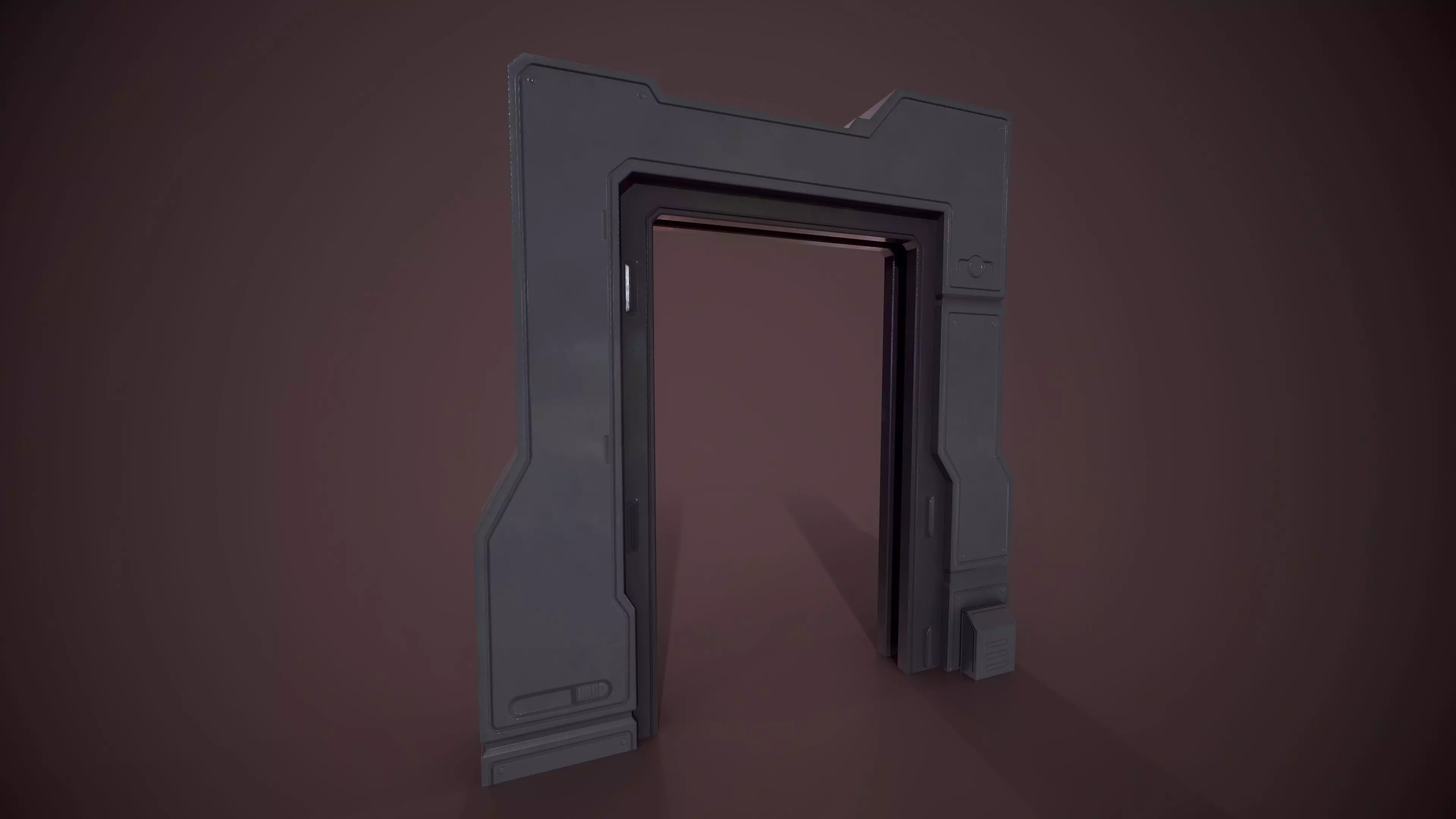 Sci Fi Door Low-poly 3D model_0