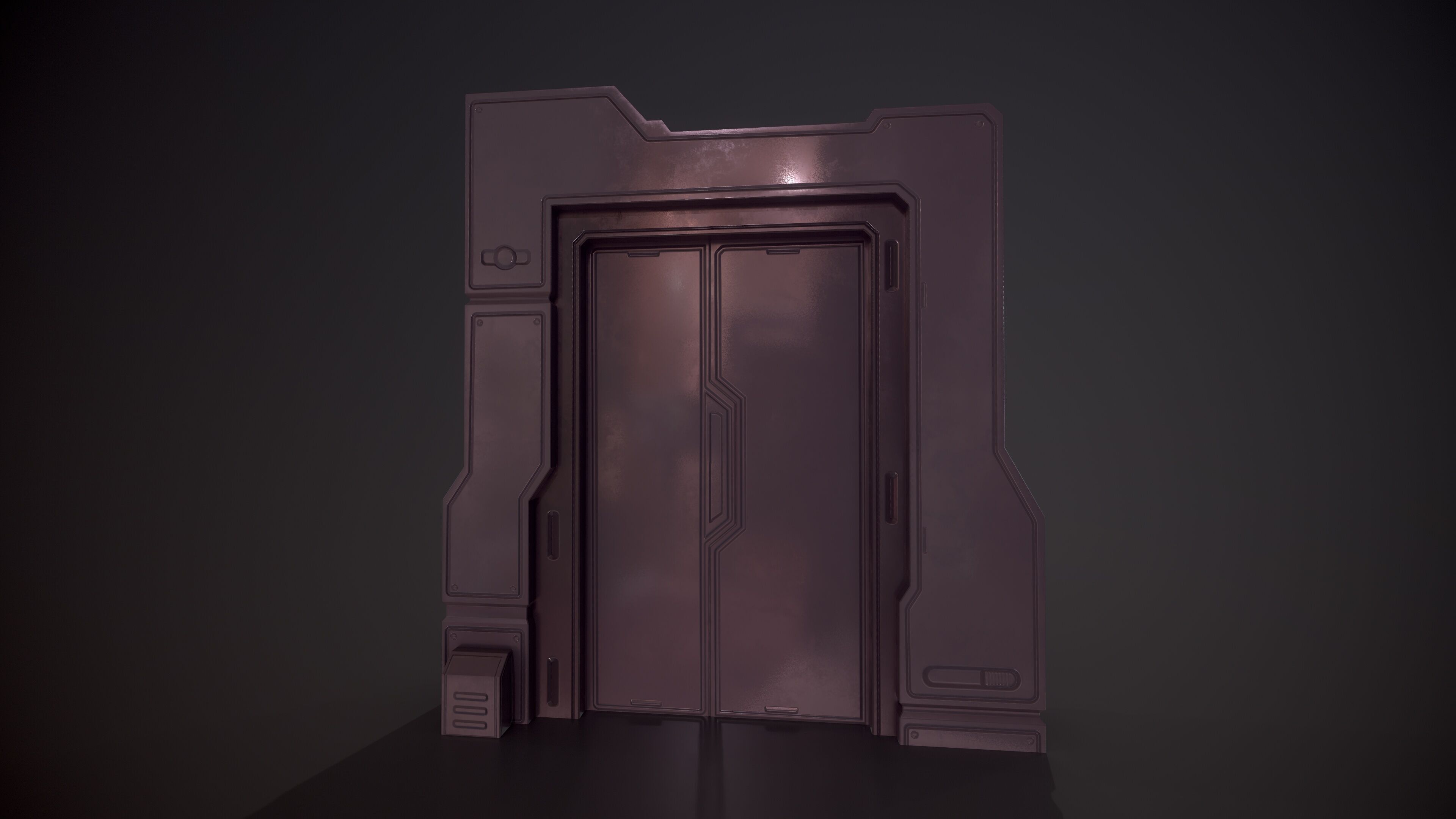 Sci Fi Door Low-poly 3D model_3