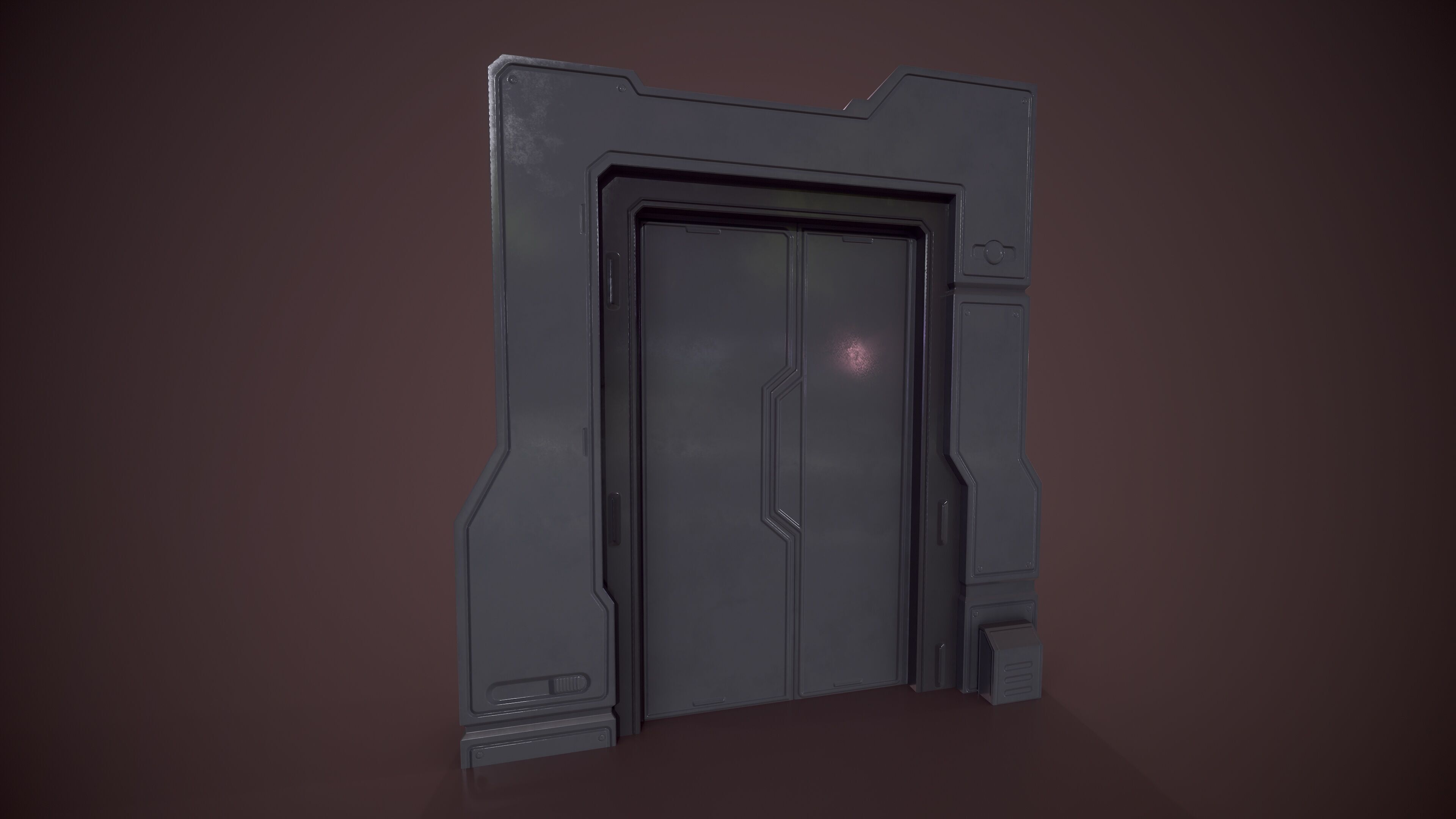 Sci Fi Door Low-poly 3D model_2