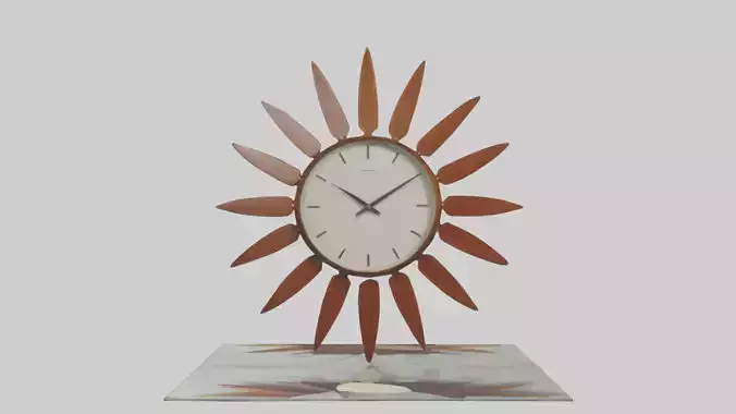 MidCentury Modern Wall Clock model Low-poly 3D model
