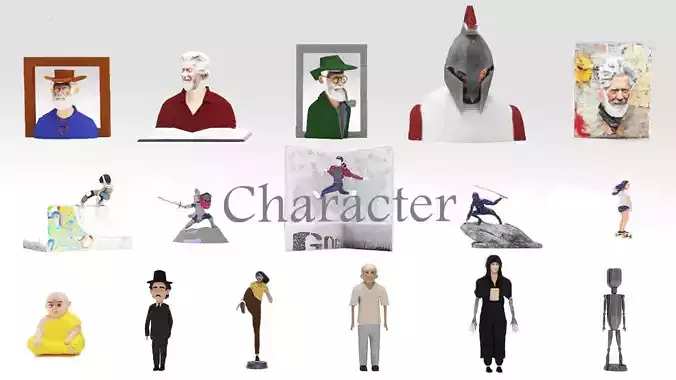 Character model people head  Pack 3D print 03 3D print model
