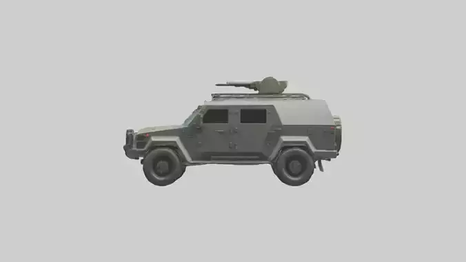 Military Armored SUV model Low-poly 3D model