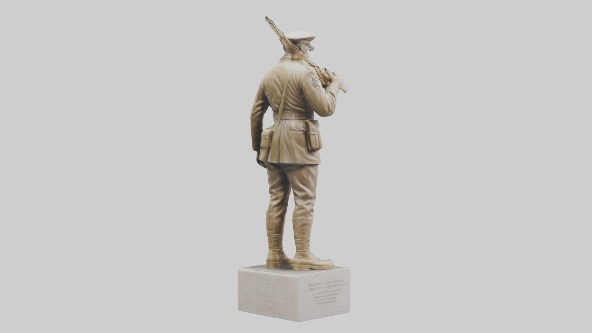 Military Soldier Memorial Statue model Low-poly 3D model_4