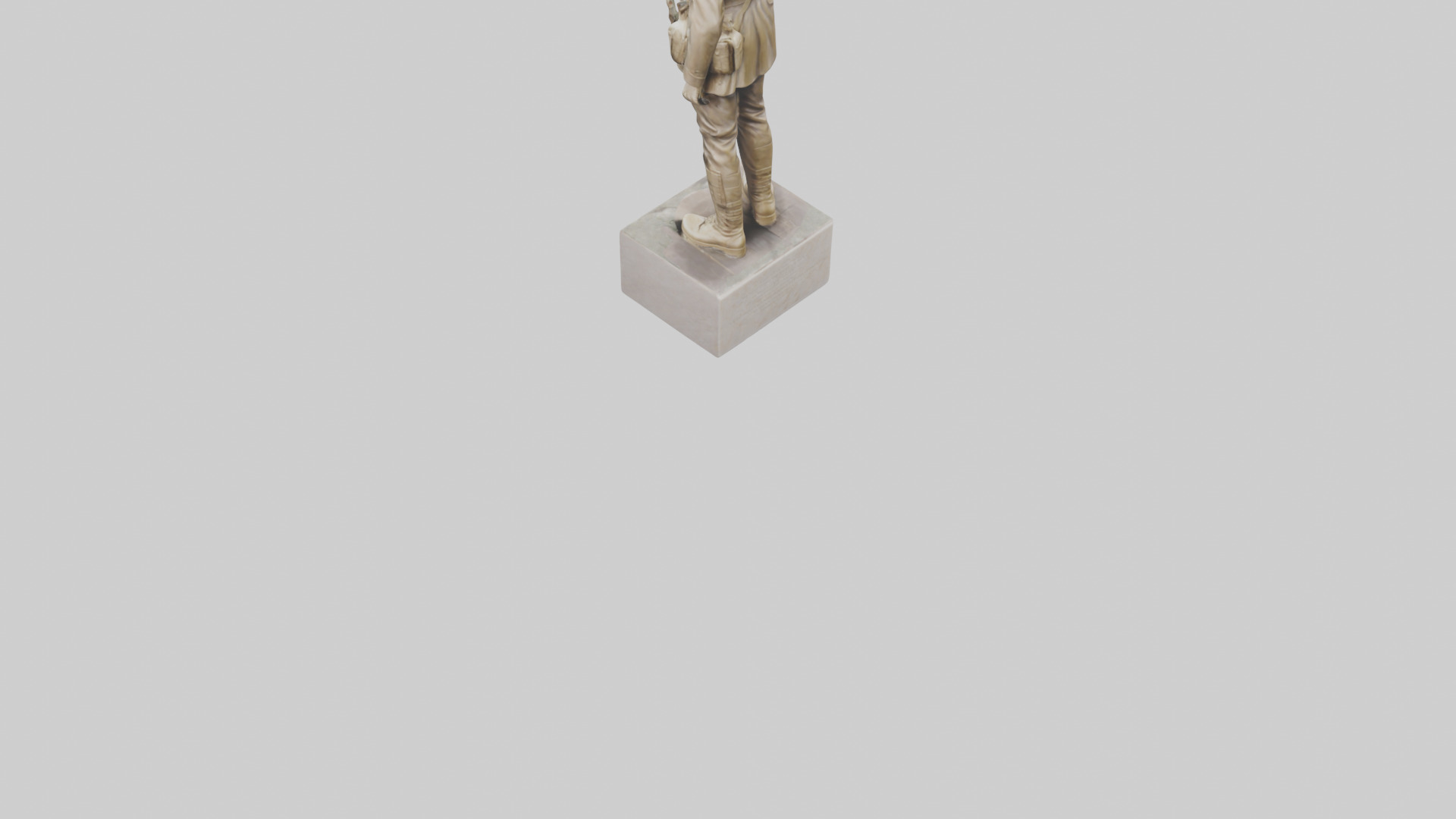 Military Soldier Memorial Statue model Low-poly 3D model_5