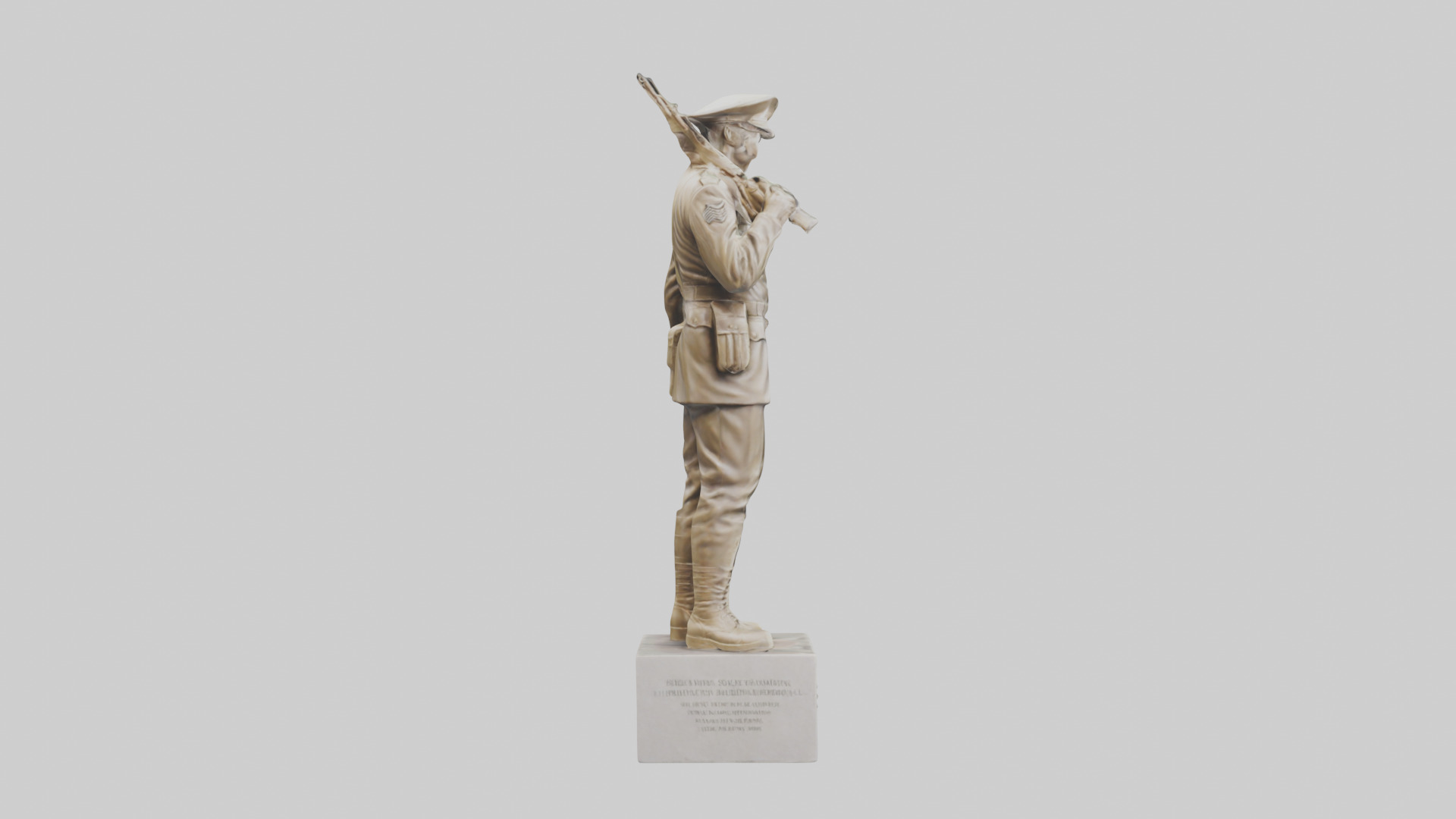 Military Soldier Memorial Statue model Low-poly 3D model_13