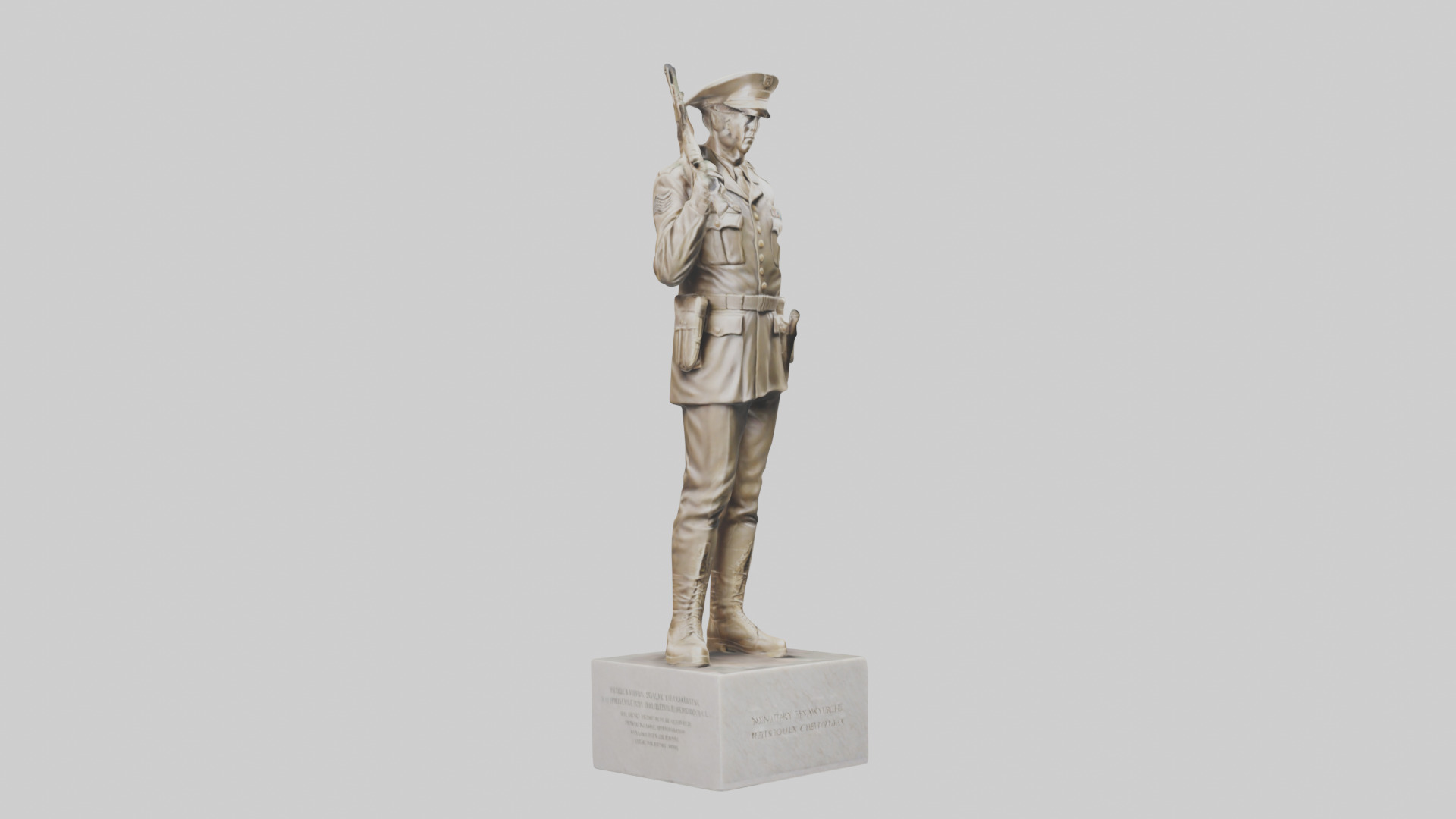 Military Soldier Memorial Statue model Low-poly 3D model_9