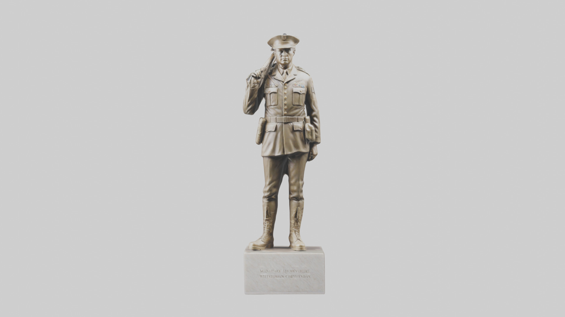 Military Soldier Memorial Statue model Low-poly 3D model_1