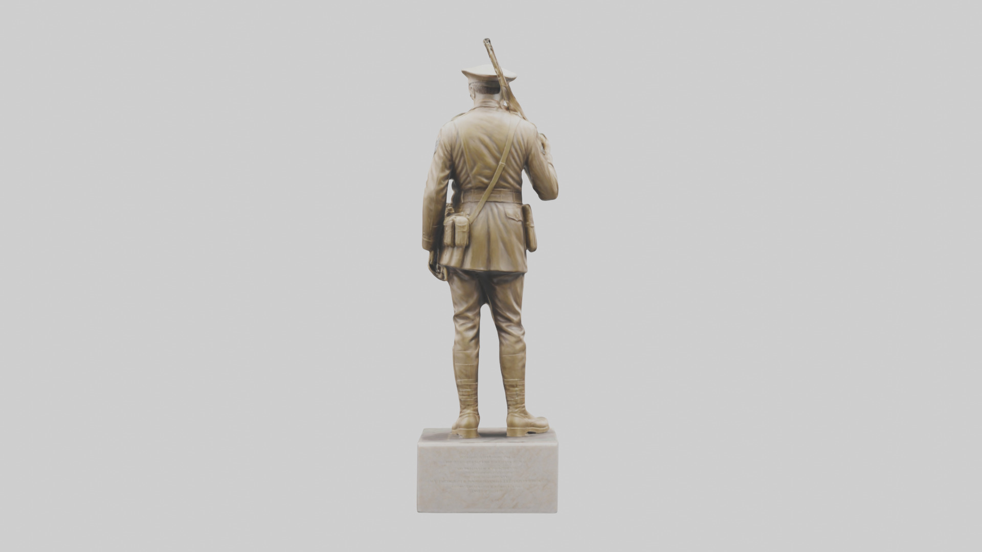 Military Soldier Memorial Statue model Low-poly 3D model_2