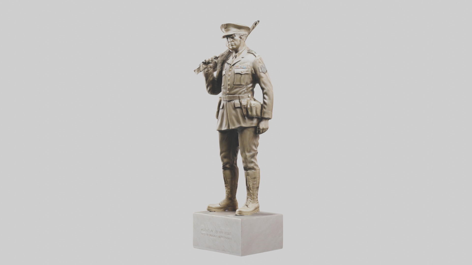 Military Soldier Memorial Statue model Low-poly 3D model_10