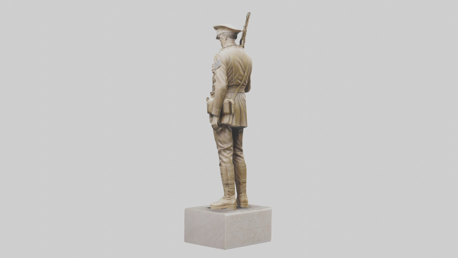 Military Soldier Memorial Statue model Low-poly 3D model_3