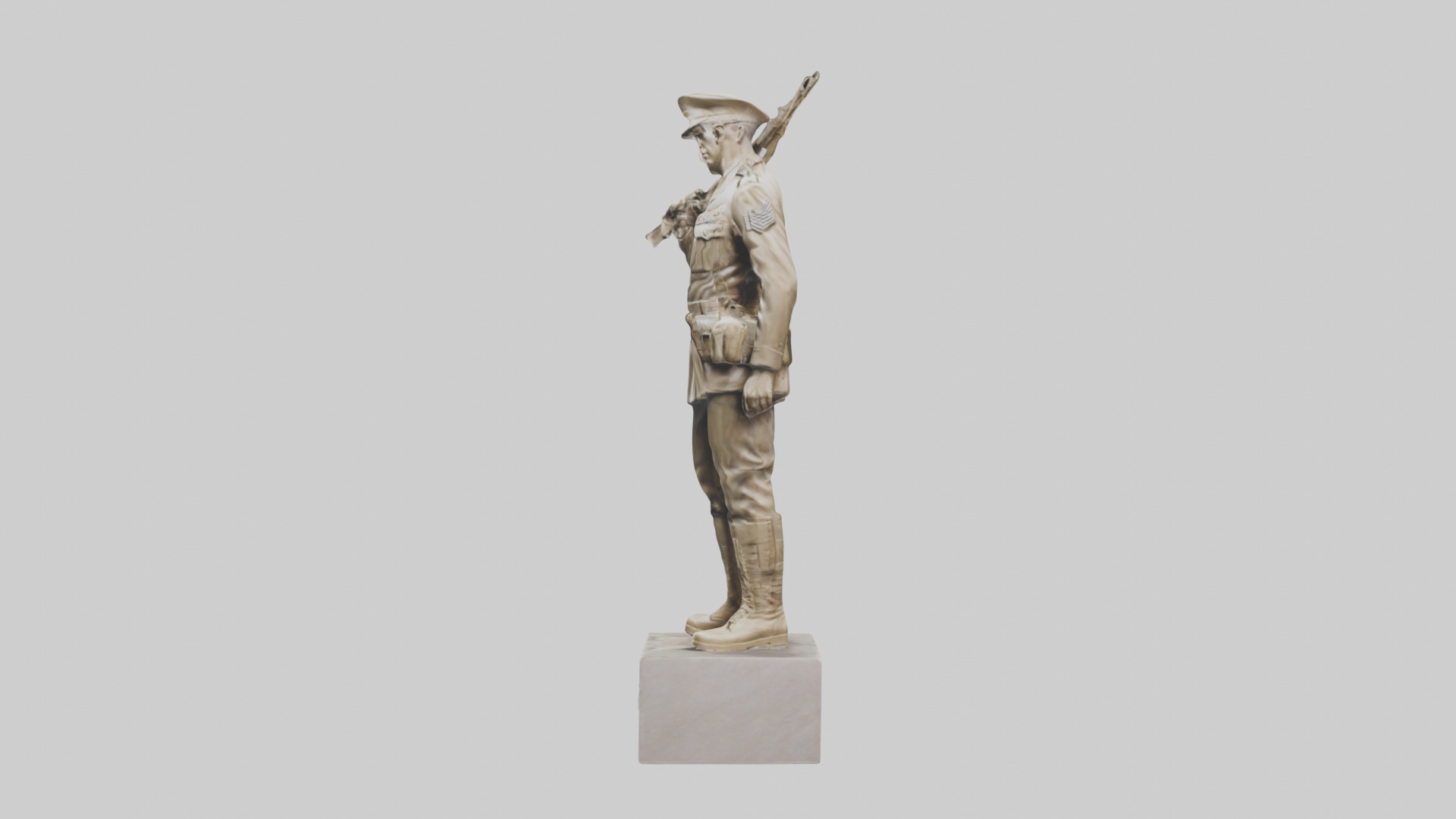Military Soldier Memorial Statue model Low-poly 3D model_12