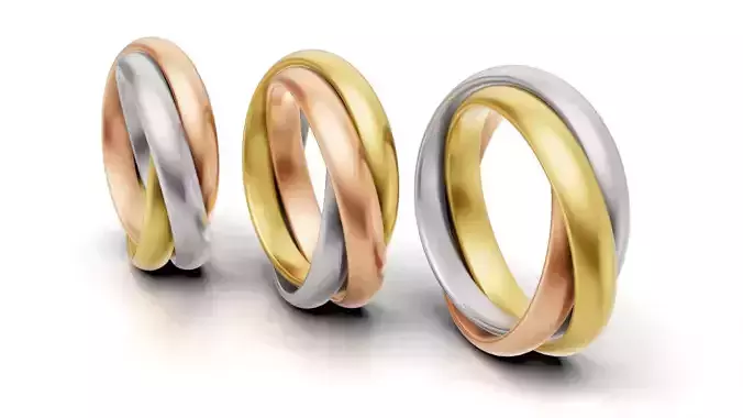 Cartier Trinity Ring Classic Model 3D print model