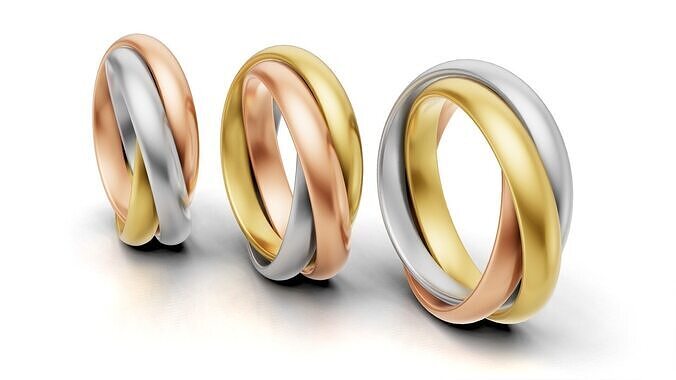 Cartier Trinity Ring Classic Model Original Sizes 3D print model