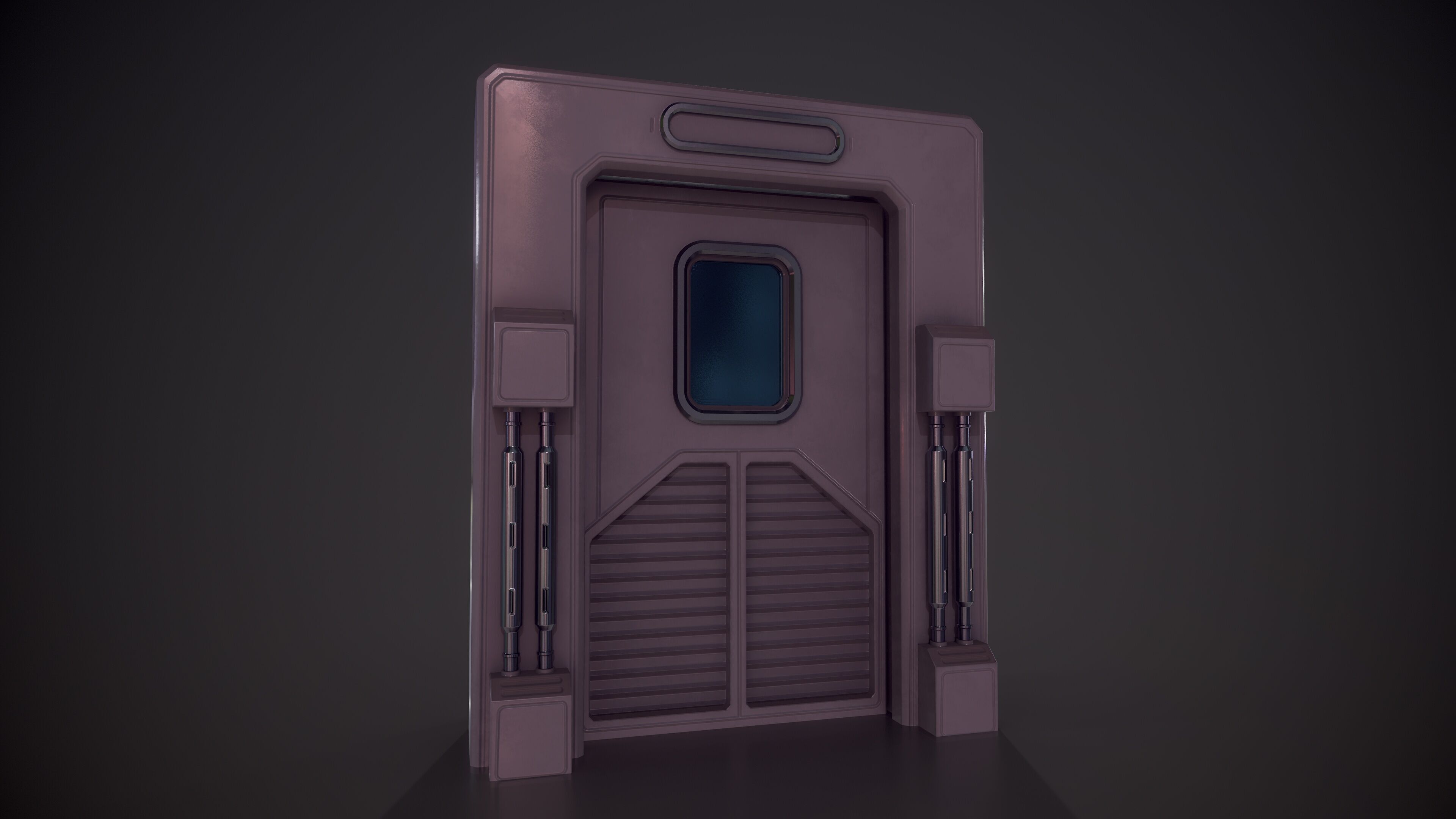 Sci Fi Door Low-poly 3D model_2
