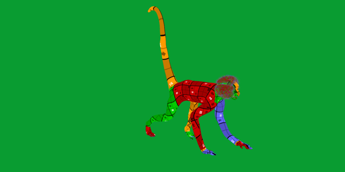 Spider Monkey Low-poly 3D model_28