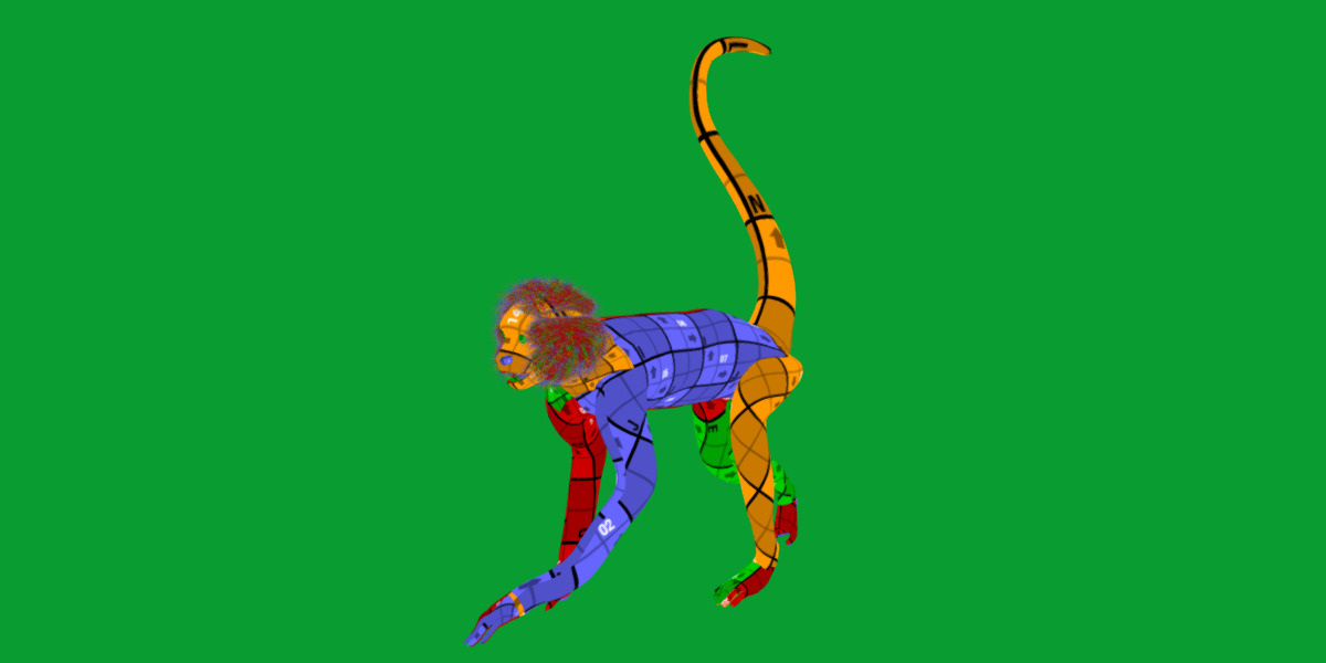 Spider Monkey Low-poly 3D model_26