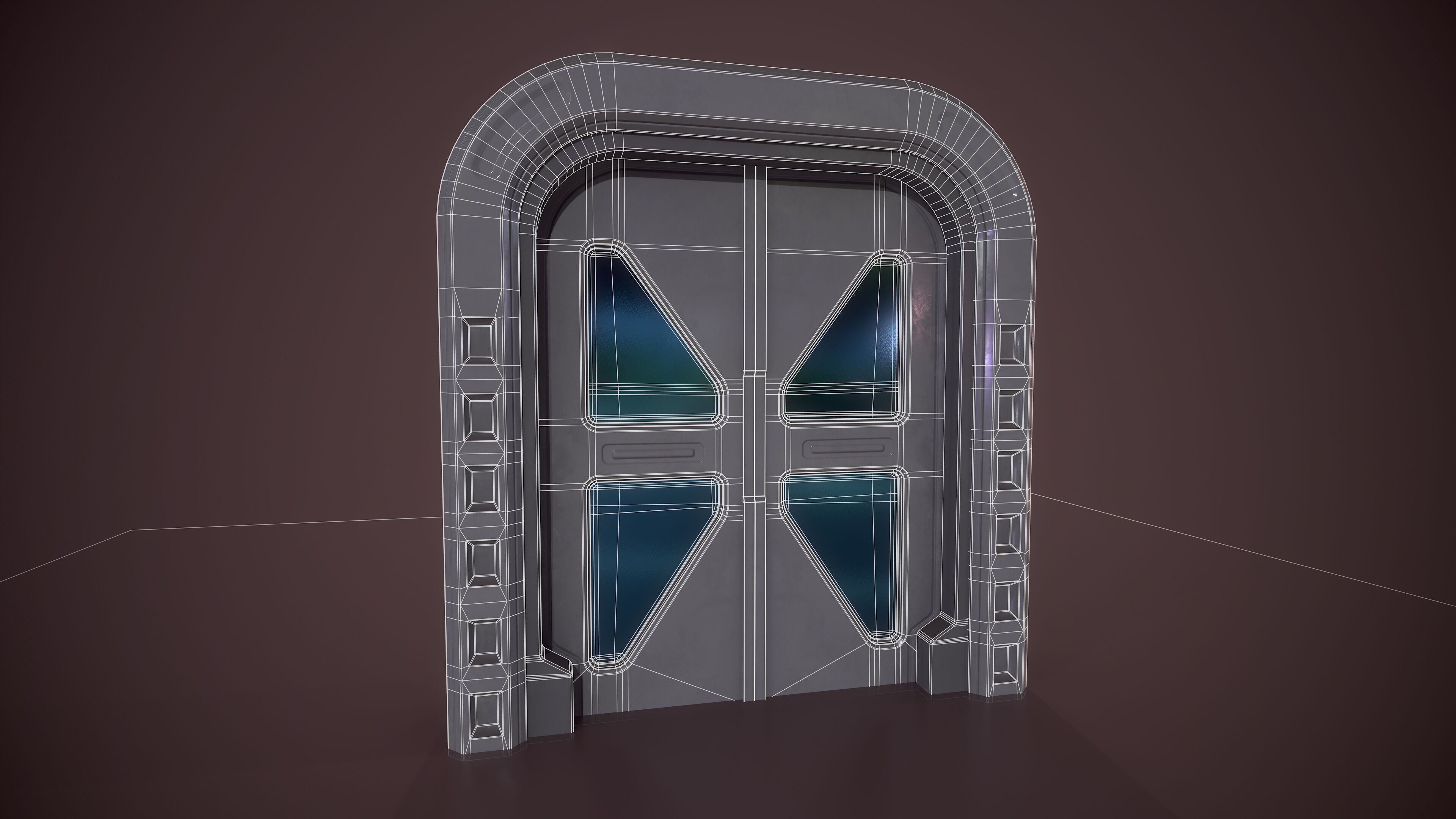 Sci Fi Door Low-poly 3D model_3