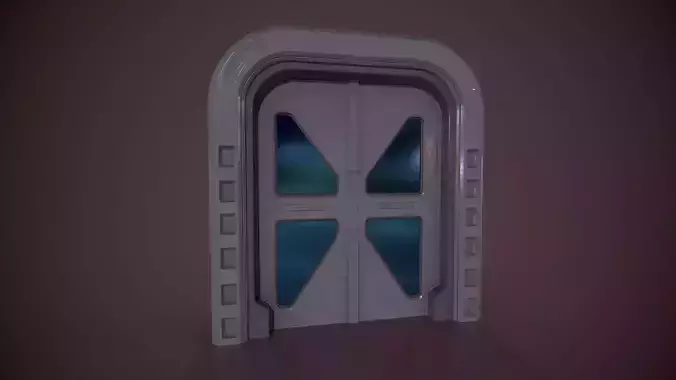 Sci Fi Door Low-poly 3D model Sci Fi Door Low-poly 3D model