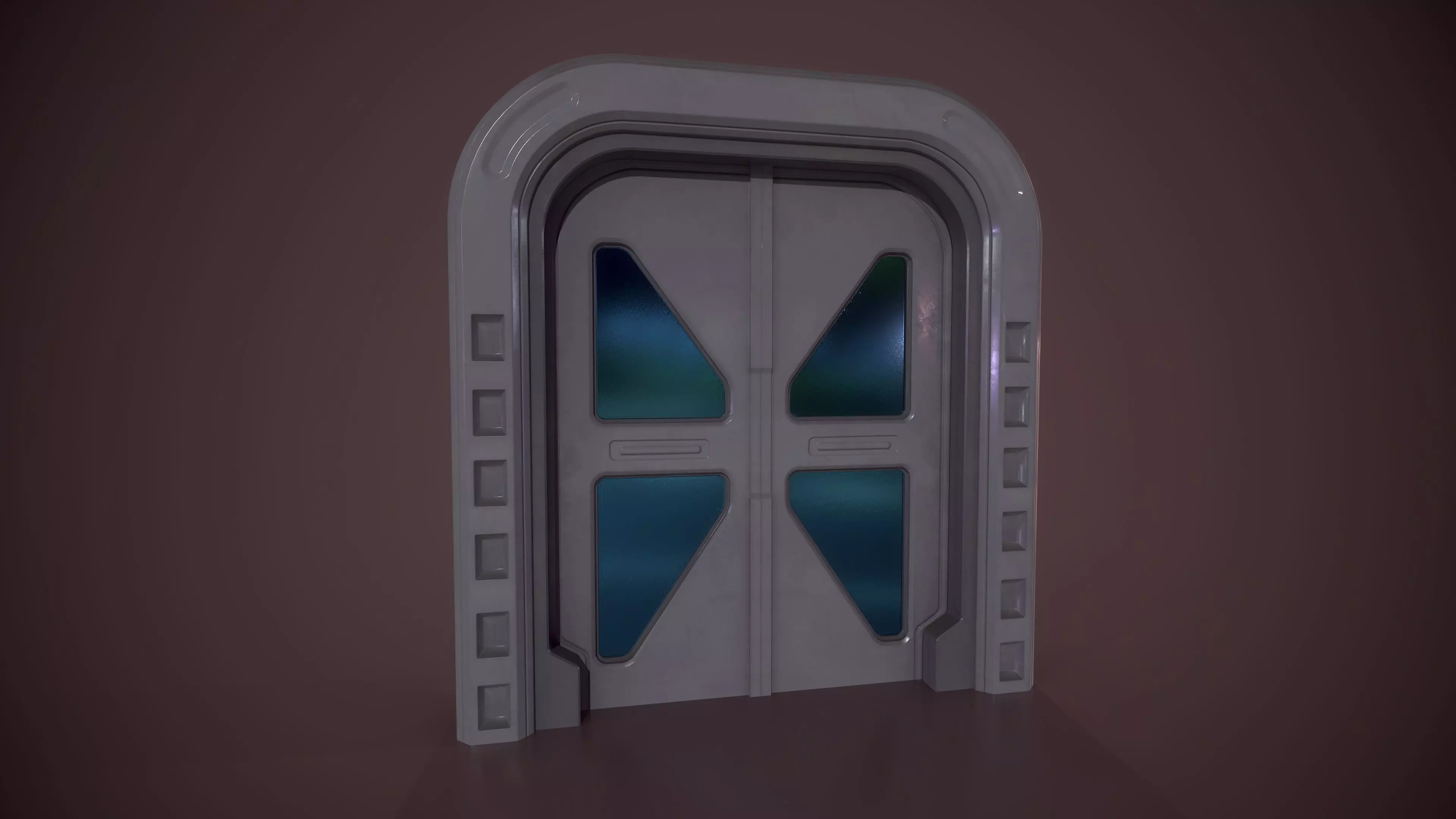 Sci Fi Door Low-poly 3D model_0