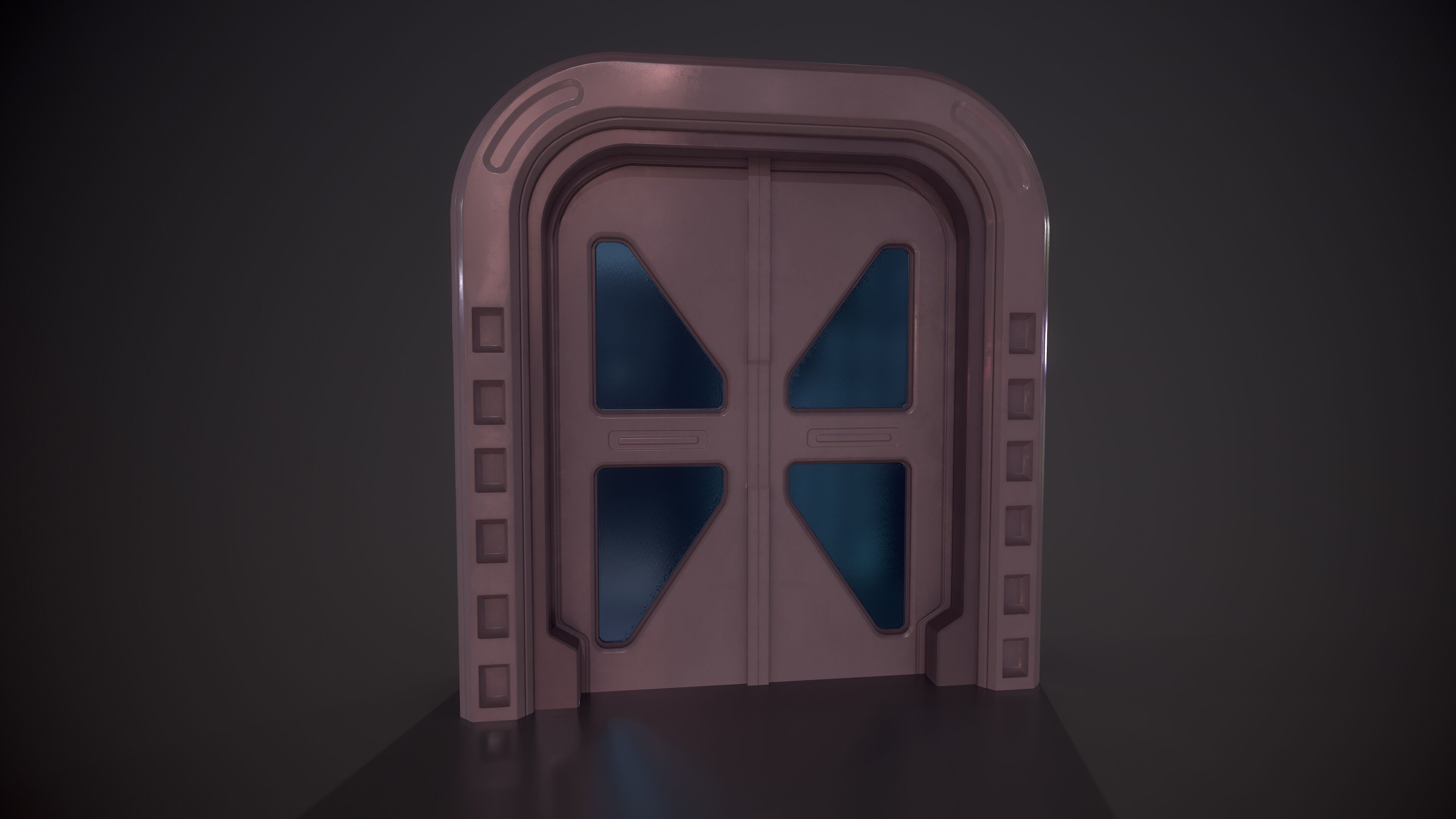 Sci Fi Door Low-poly 3D model_2