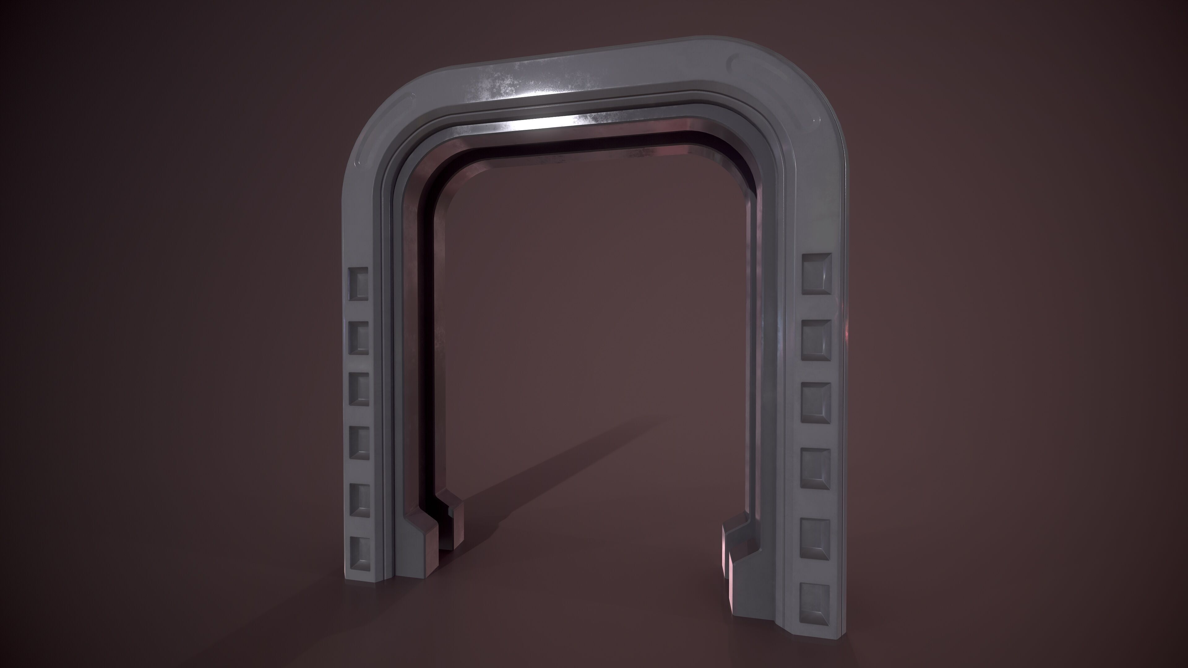 Sci Fi Door Low-poly 3D model_4