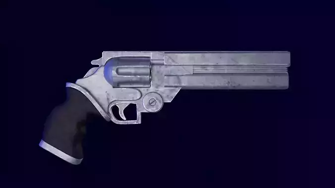 sci-fi revolver with a heavy Steel Serpent silver gun vash  3D model