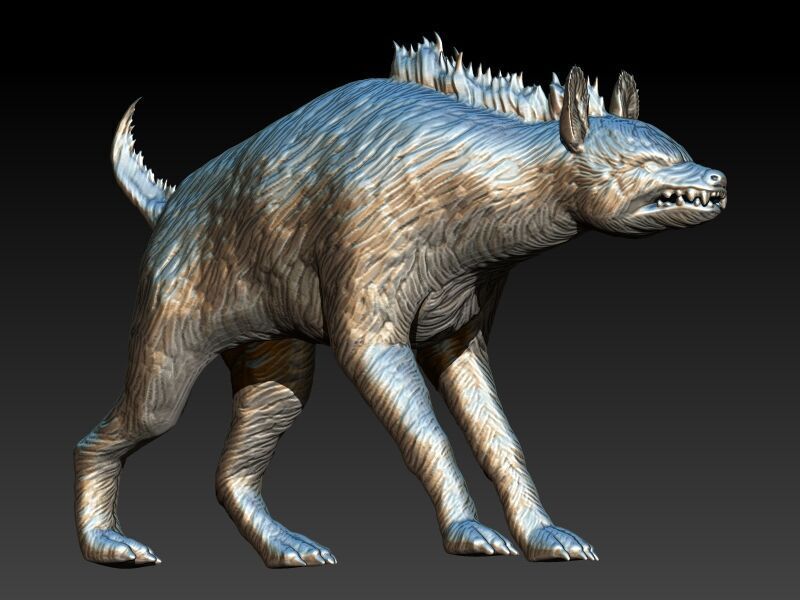 Hyena Animal Pendant  3D print model_5