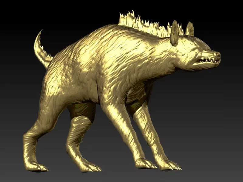 Hyena Animal Pendant  3D print model_0