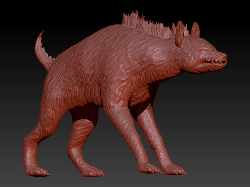Hyena Animal Pendant  3D print model_3