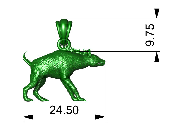 Hyena Animal Pendant  3D print model_16