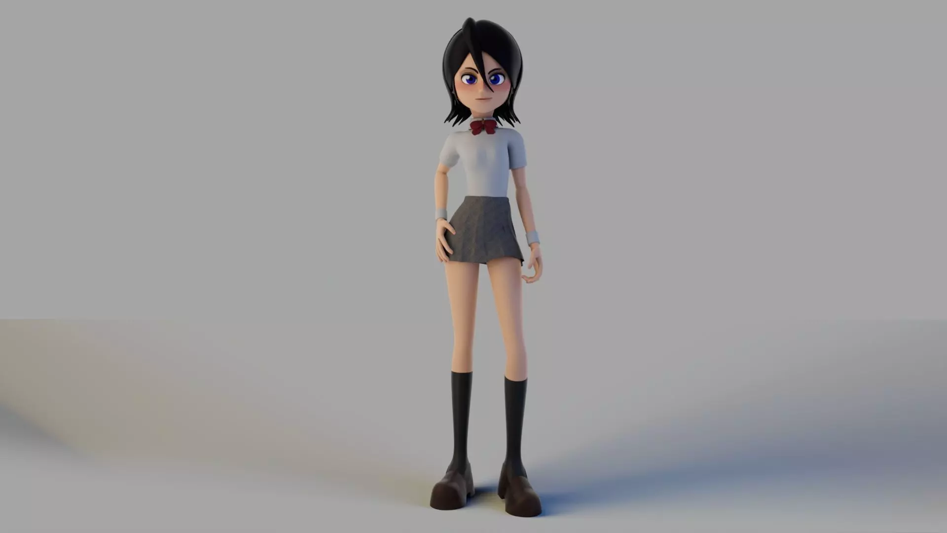 Rukia Kuchiki student from bleach anime 3dmodeling and regging 3D model_0