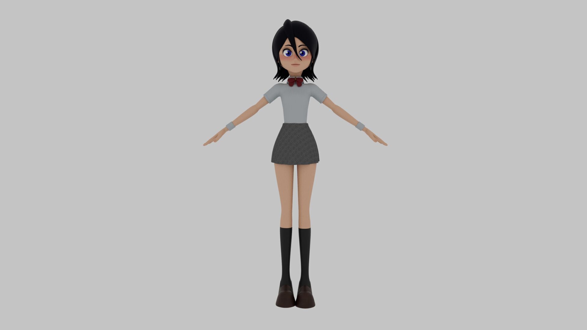 Rukia Kuchiki student from bleach anime 3dmodeling and regging 3D model_6