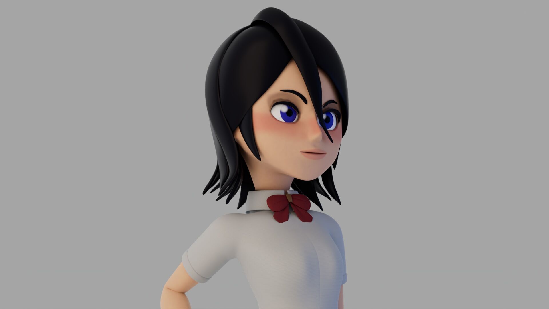 Rukia Kuchiki student from bleach anime 3dmodeling and regging 3D model_11