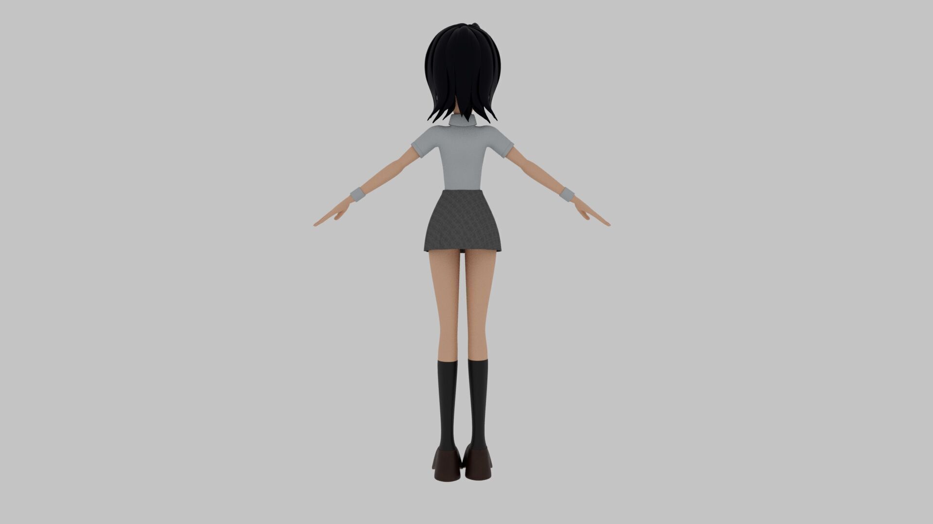 Rukia Kuchiki student from bleach anime 3dmodeling and regging 3D model_7