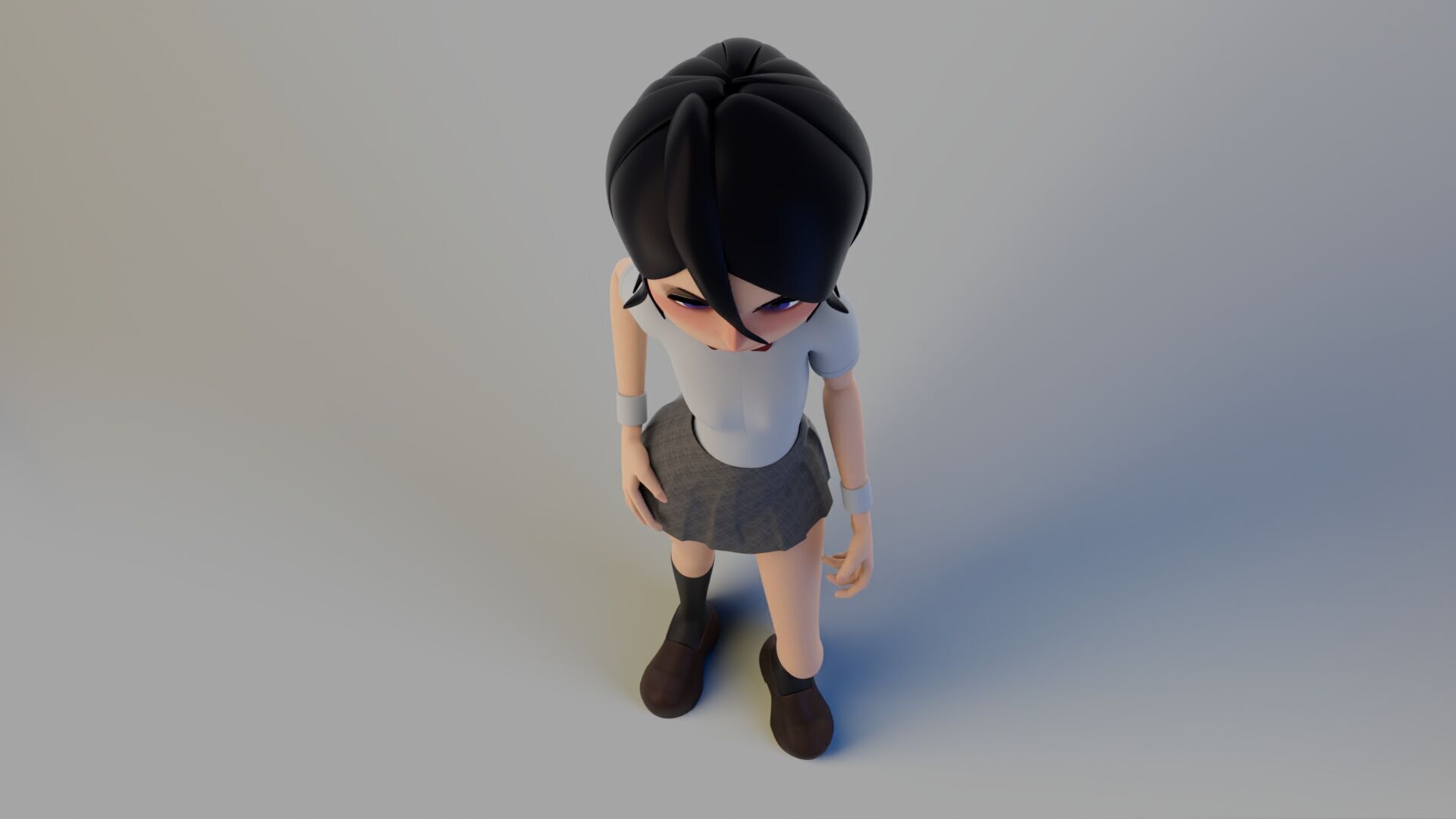 Rukia Kuchiki student from bleach anime 3dmodeling and regging 3D model_2