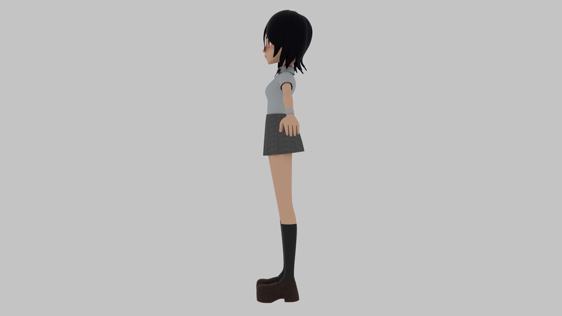 Rukia Kuchiki student from bleach anime 3dmodeling and regging 3D model_8