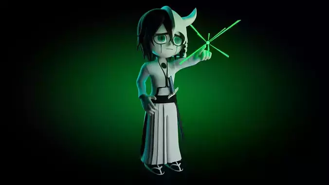 ulquiorra chibi from bleach anime 3d modeling and rigging 3D model