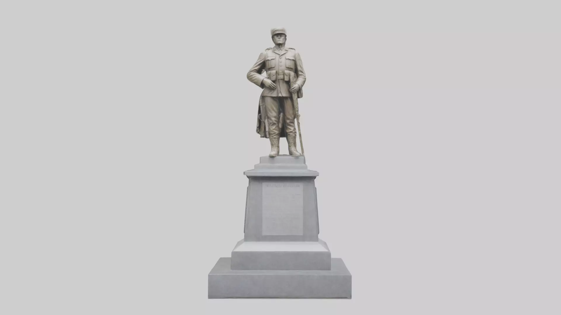 Monument to the Fallen Soldier Sculpture model Low-poly 3D model_0