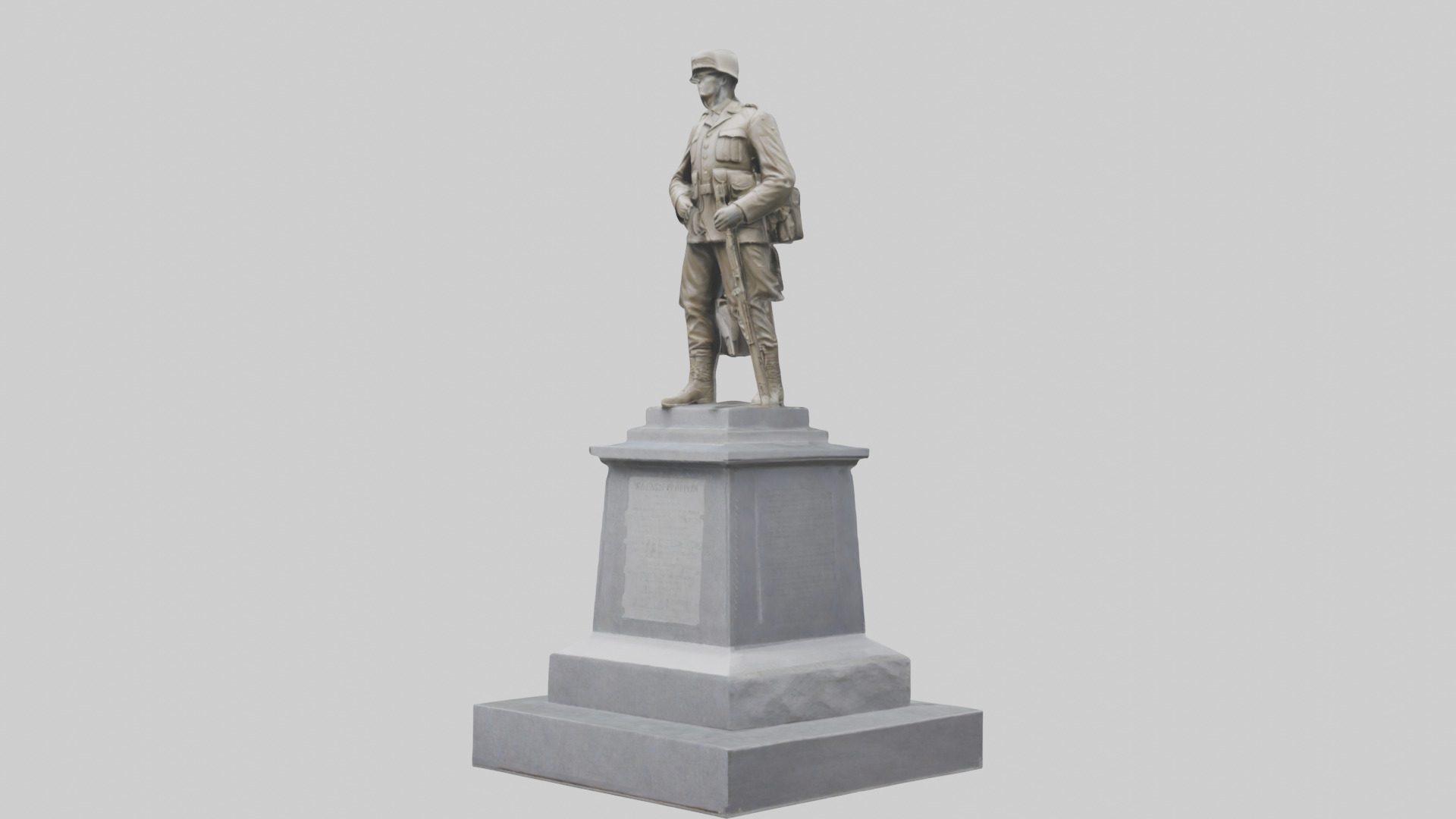Monument to the Fallen Soldier Sculpture model Low-poly 3D model_10