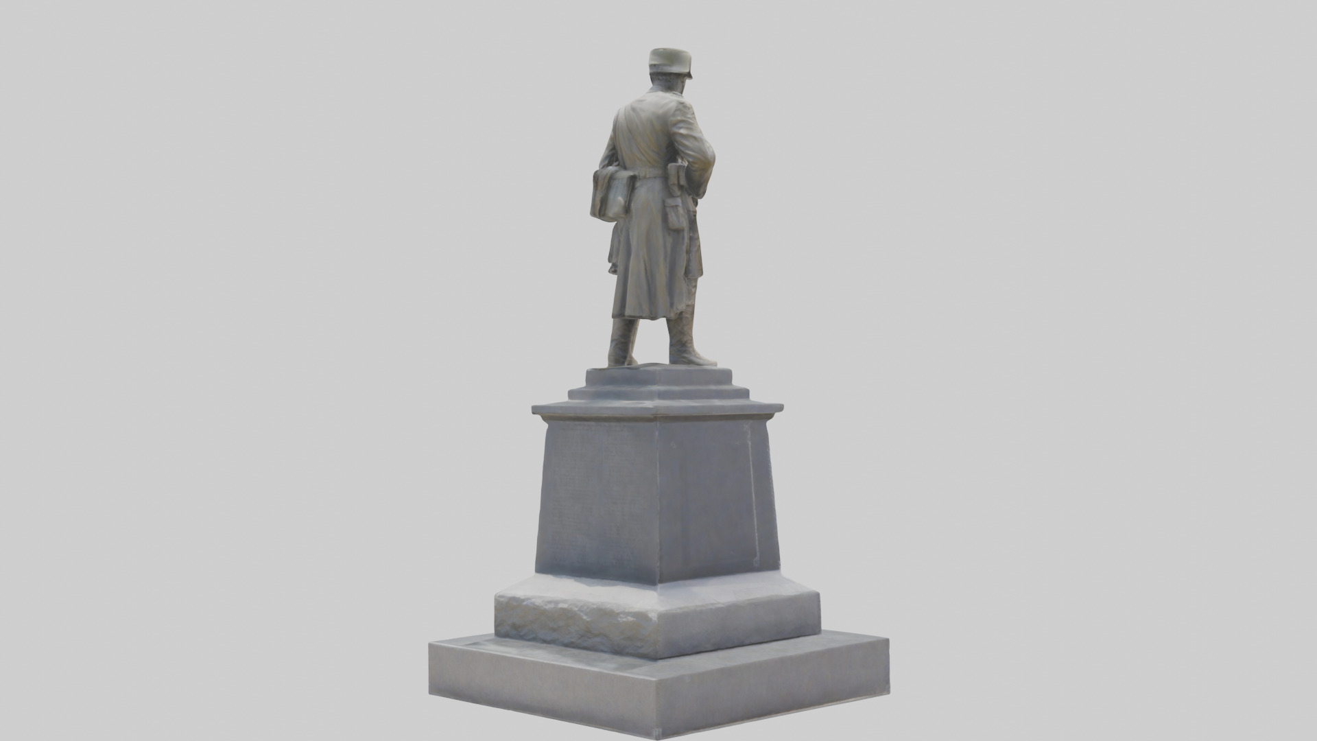 Monument to the Fallen Soldier Sculpture model Low-poly 3D model_4