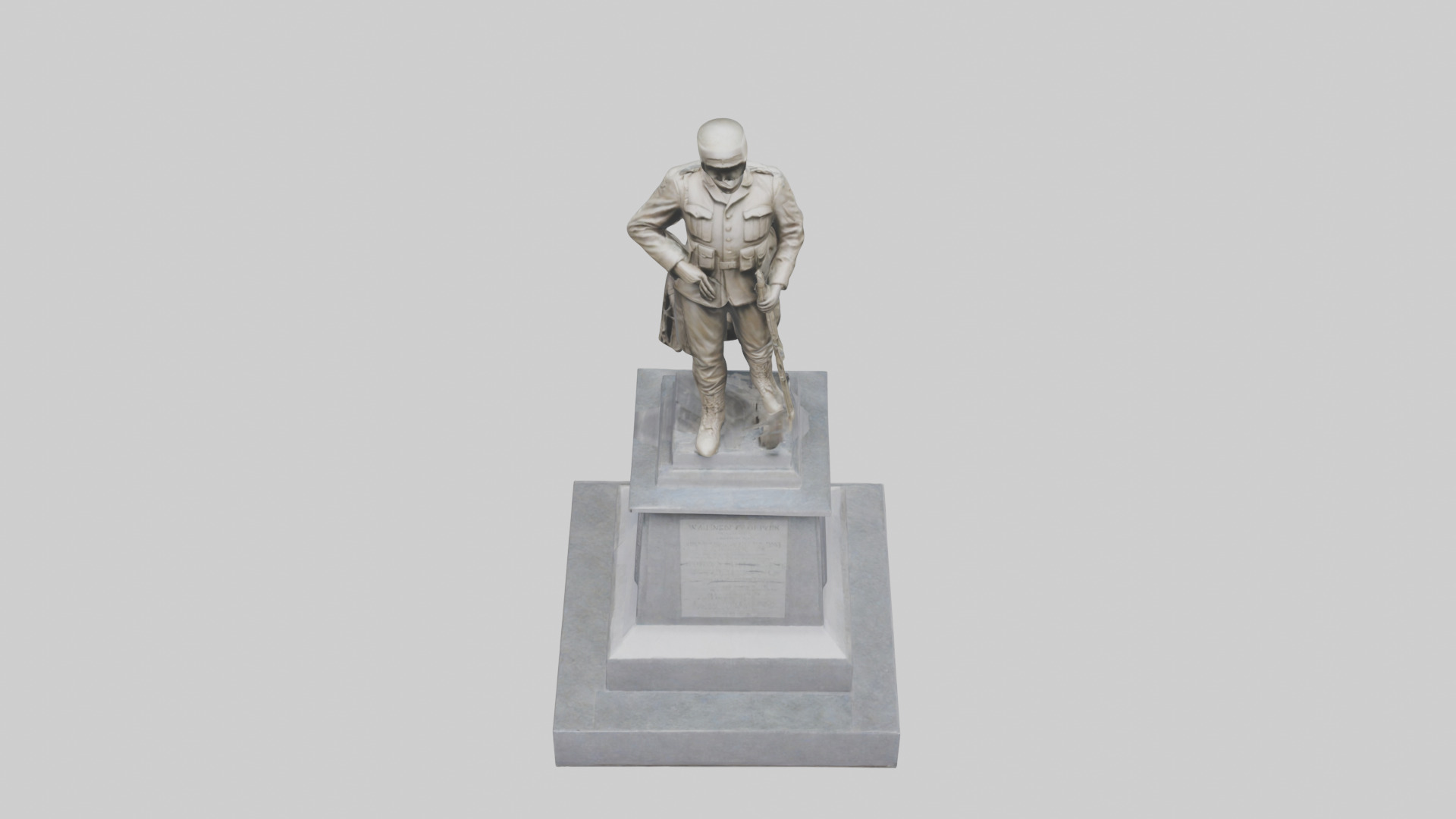 Monument to the Fallen Soldier Sculpture model Low-poly 3D model_16