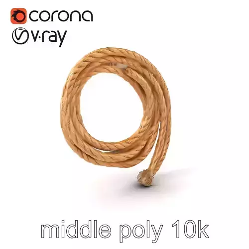 Hemp Fiber Rope Lasso model pack Low-poly 3D model