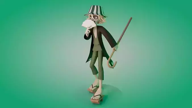 Kisuke Urahara and yoruichi from bleach anime rigging 