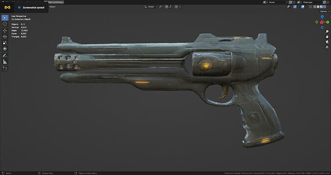 Sci-Fi Gun 02 Low Poly Game Ready Asset Low-poly Low-poly 3D model