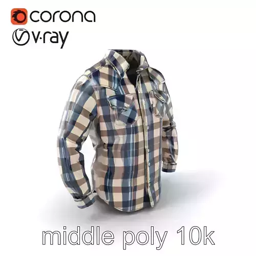 Western Plaid Shirt Model with Pearl Snap Button Pack