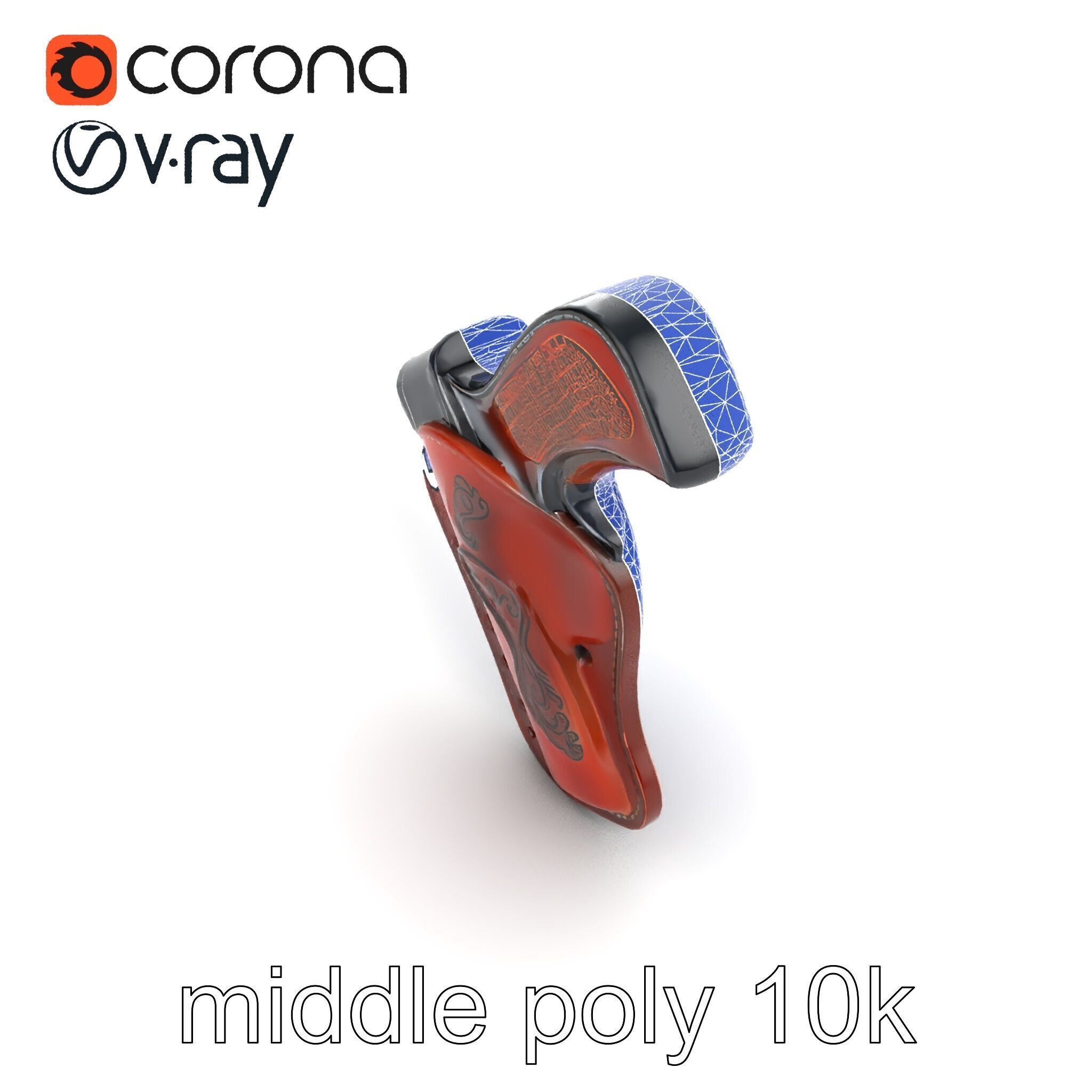 Cowboy Leather Holster Decorative Embossing model pack Low-poly 3D model_15