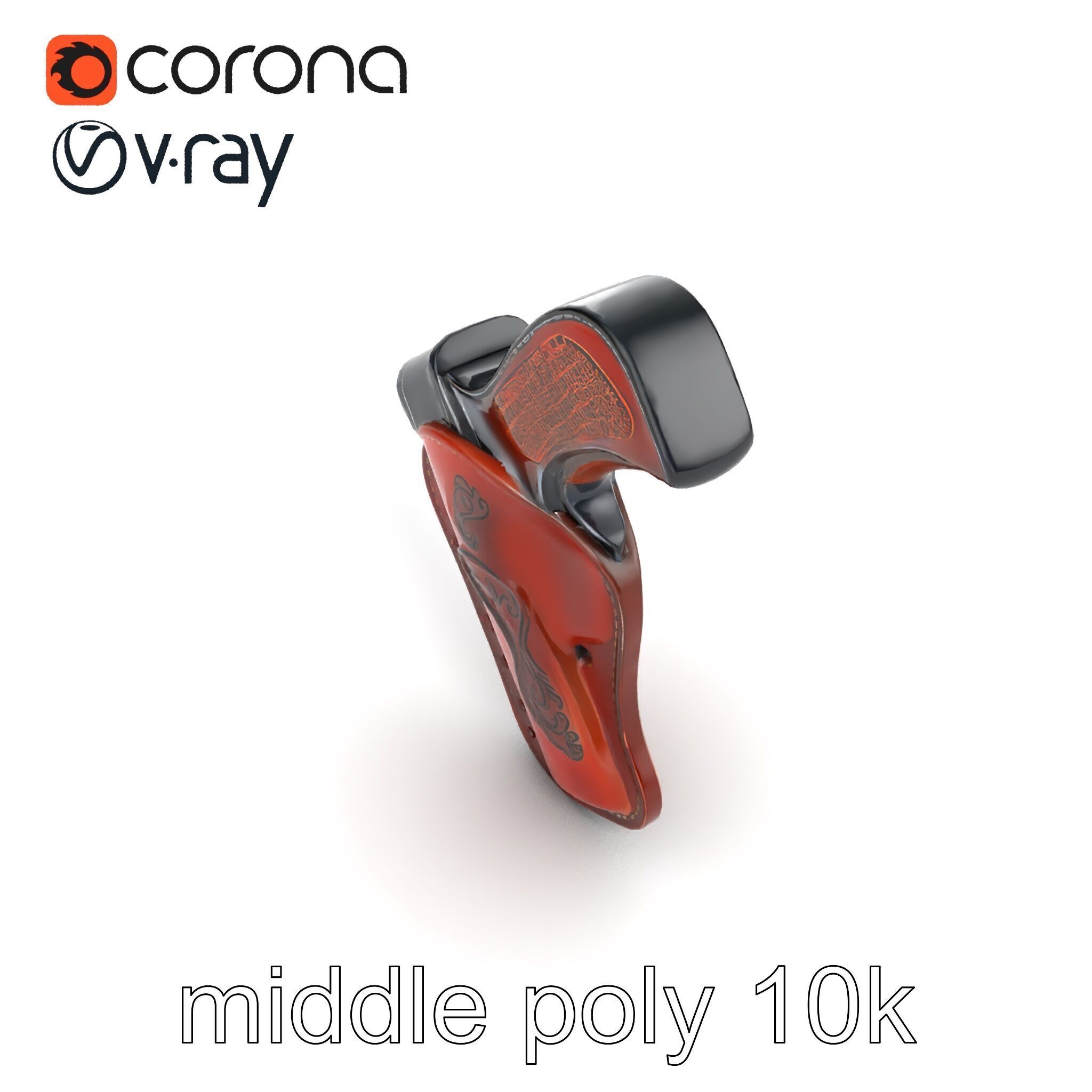 Cowboy Leather Holster Decorative Embossing model pack Low-poly 3D model_11